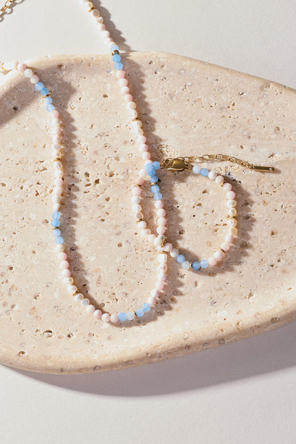 Sandy Peach Ombre Semi-Precious Beaded Bracelet