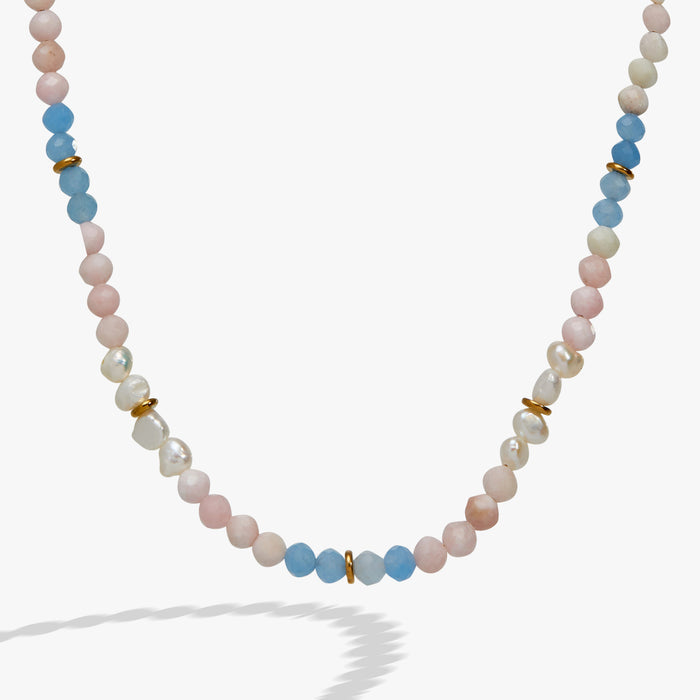 Sandy Peach Ombre Semi-Precious Beaded Necklace