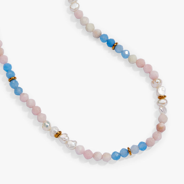 Sandy Peach Ombre Semi-Precious Beaded Necklace