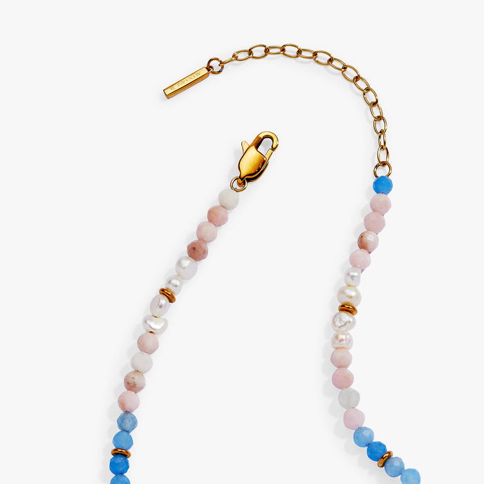 Sandy Peach Ombre Semi-Precious Beaded Necklace