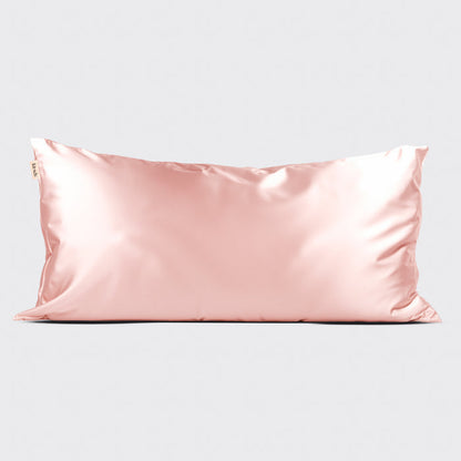 Blush King Satin Pillowcase shown flat on a gray background