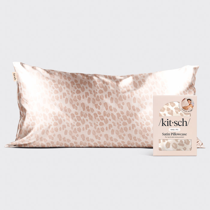 KITSCH Leopard King Satin Pillowcase — hero view