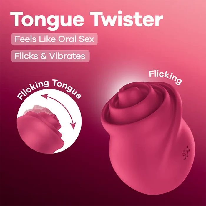 Satisfyer Tongue Twister Clitoral Vibrator Cerise