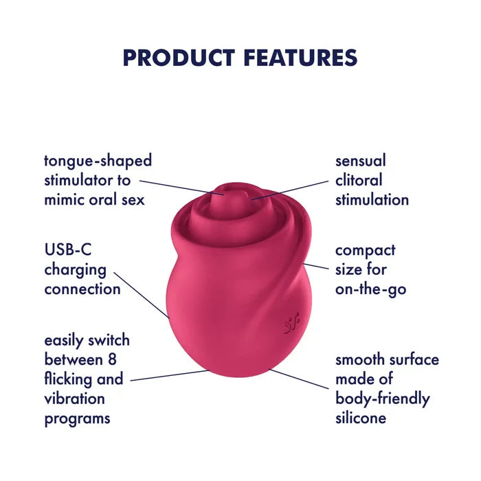 Satisfyer Tongue Twister Clitoral Vibrator Cerise