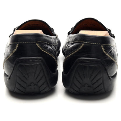 'Saxon' Black Crocodile Grain Leather Horsebit Loafers UK 9.5 US 10.5