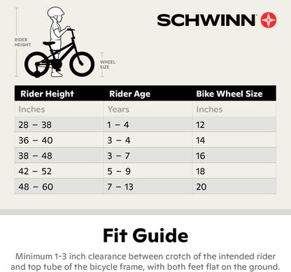 Schwinn S0404AAZ Koen Boys Bike For Toddlers and Kids 14in Black