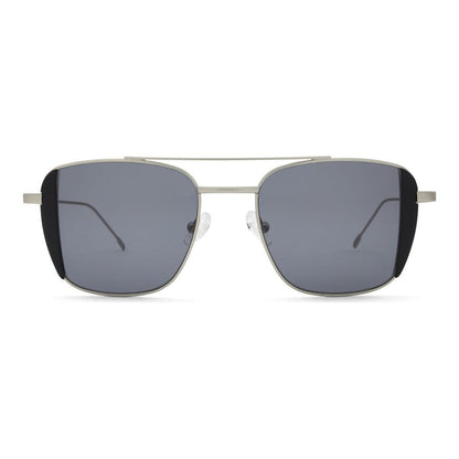 Matte Silver / Black - Grey Lens