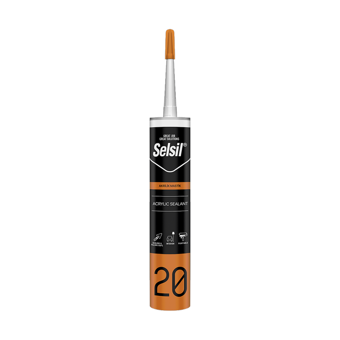 Selsil 20 Acrylic Sealant 500 G -White MEGA