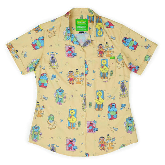 RSVLTS XS Sesame Street Women's Short Sleeve Shirt Sesame Street "Sunny Daze" – Women's KUNUFLEX Short Sleeve Shirt Sesame Street "Sunny Daze" – Women's KUNUFLEX Short Sleeve Shirt
