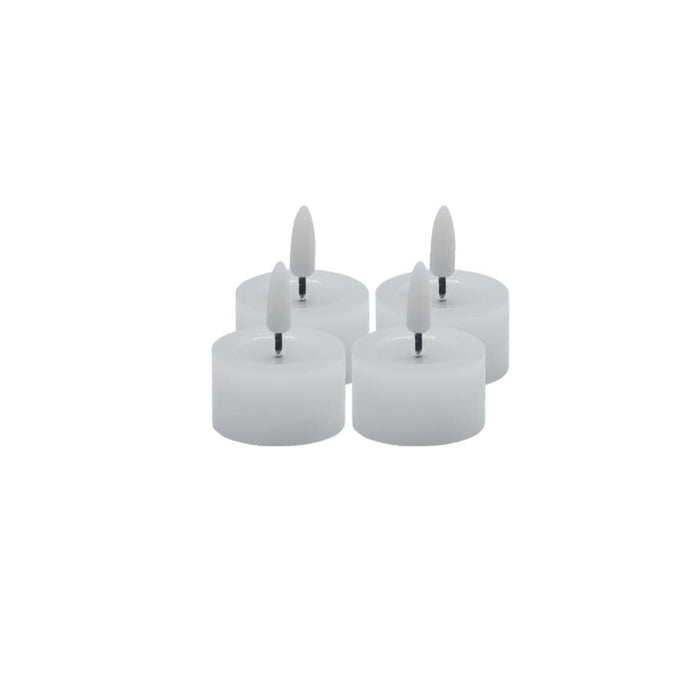 SET OF 4 WHITE FLAMELESS TEALIGHT CANDLES