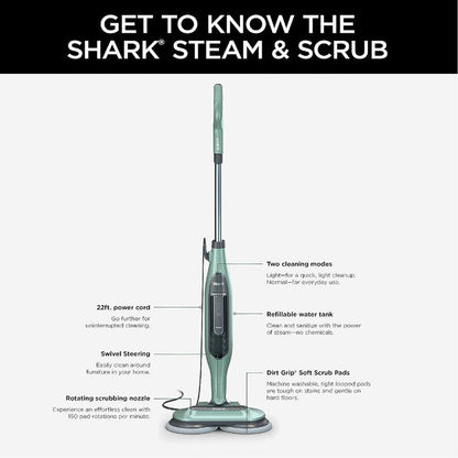 SHARK S7000C Steam & Scrub All-in-One Scrubbing and Sanitizing Hard Floor Steam Mop - Factory serviced with 90 day warranty