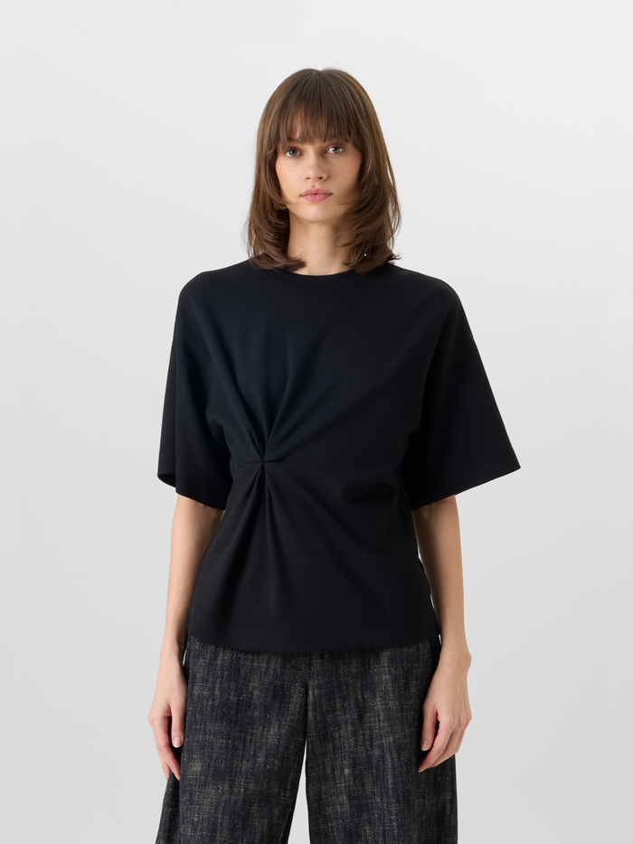 Designer Short-Sleeve Punto Dot T-Shirt - black #editorial