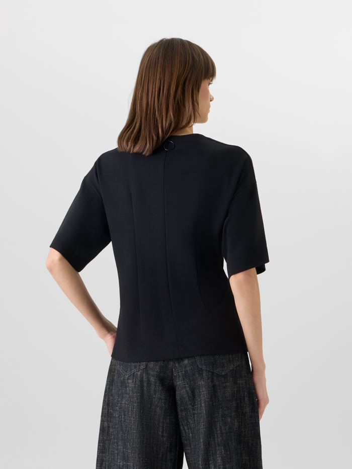 Designer Short-Sleeve Punto Dot T-Shirt - black #editorial