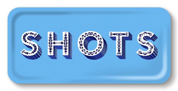 SHOTS BLUE TRAY 32X15CM