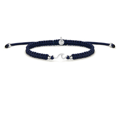 Silver Wave Royal Blue Braided Bracelet