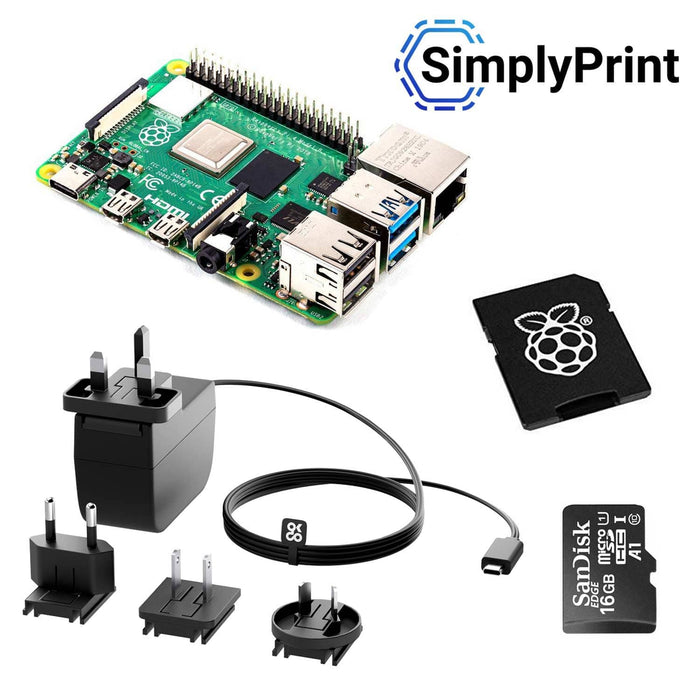 SimplyPrint Raspberry Pi 4 Starter Kit [Discontinued] by The Pi Hut - The Pi Hut