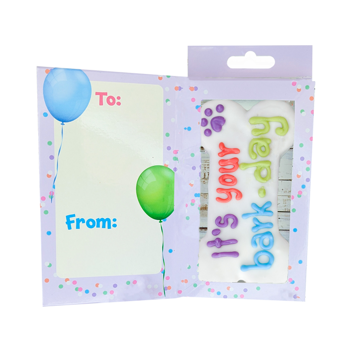 Singing Barkday Card Box 7" Bone