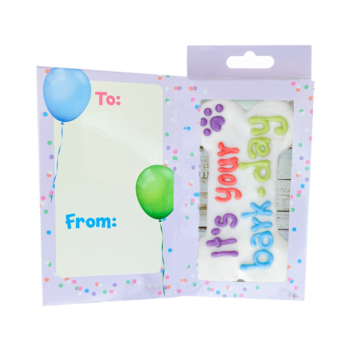 Singing Barkday Card Box 7" Bone