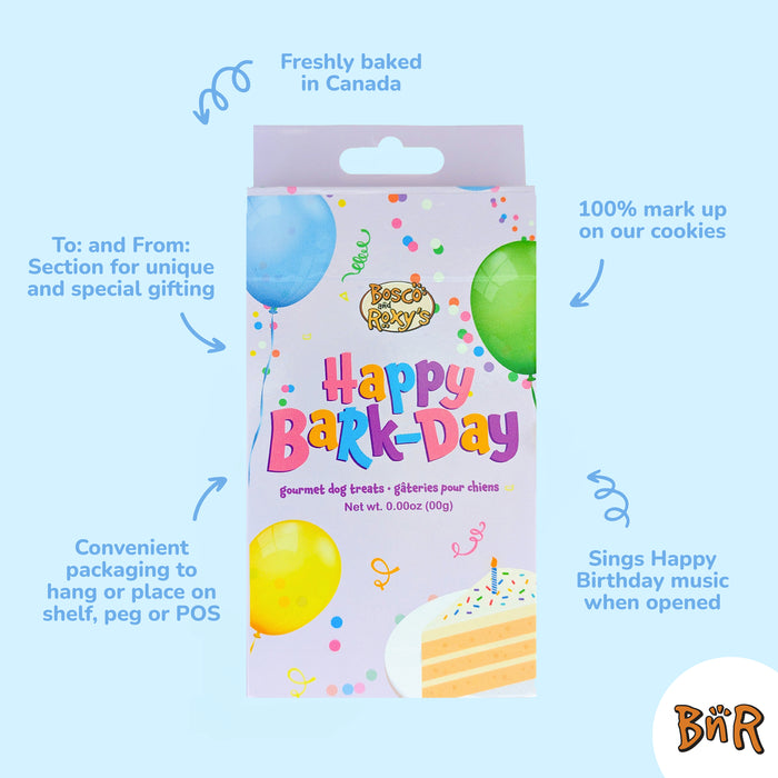 Singing Barkday Card Box 7" Bone