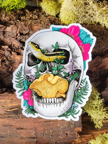 Skull,Snake, and Chanterelle Mushroom