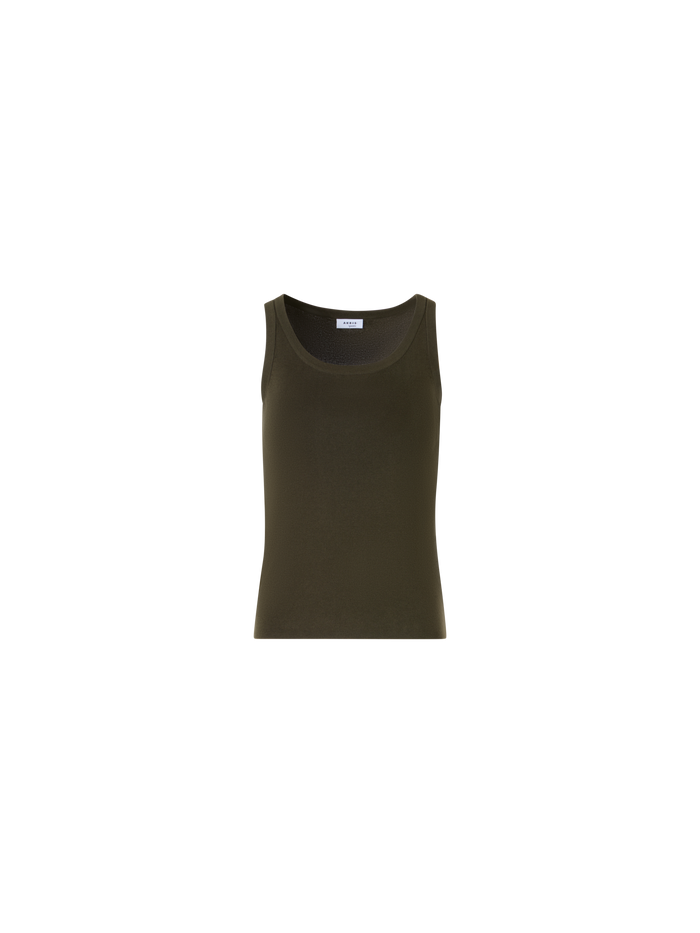 Designer Sleeveless Cotton Knit Top - green
