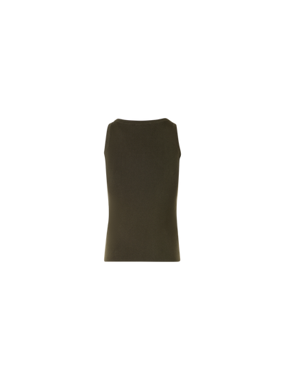 Designer Sleeveless Cotton Knit Top - green