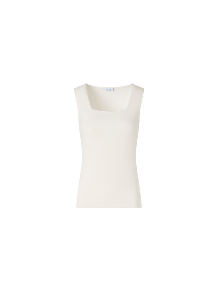 Designer Sleeveless Signature Dot Top - ecru