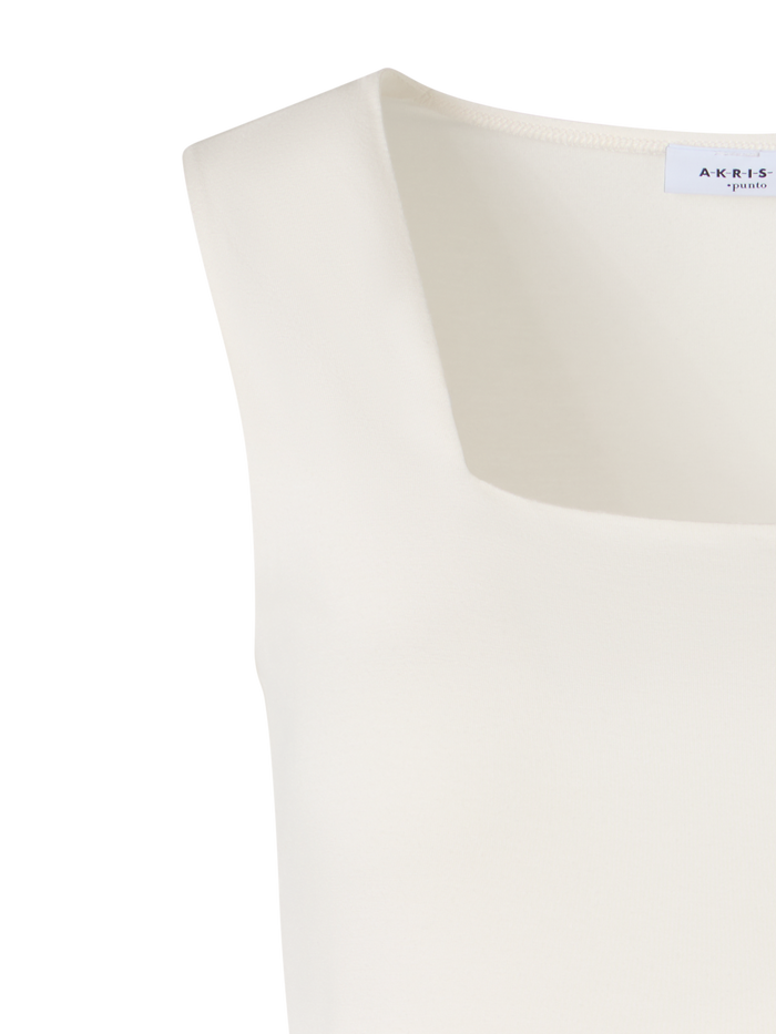 Designer Sleeveless Signature Dot Top - ecru