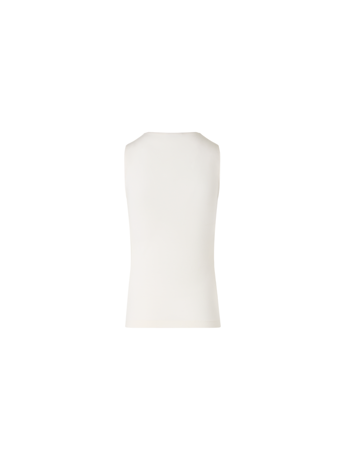 Designer Sleeveless Signature Dot Top - ecru