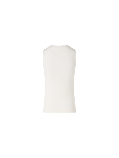 Designer Sleeveless Signature Dot Top - ecru