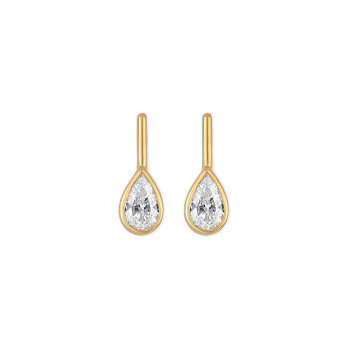 Small Linea Pear Bezel Stud