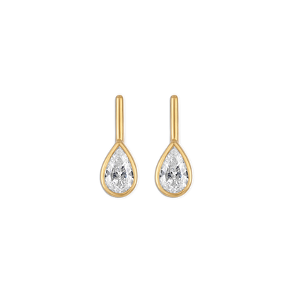 Small Linea Pear Bezel Stud