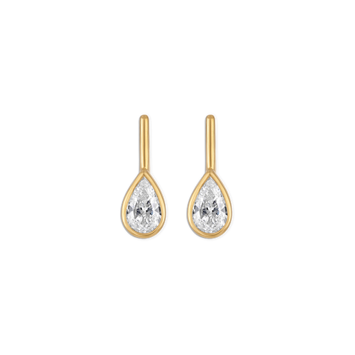 Small Linea Pear Bezel Stud