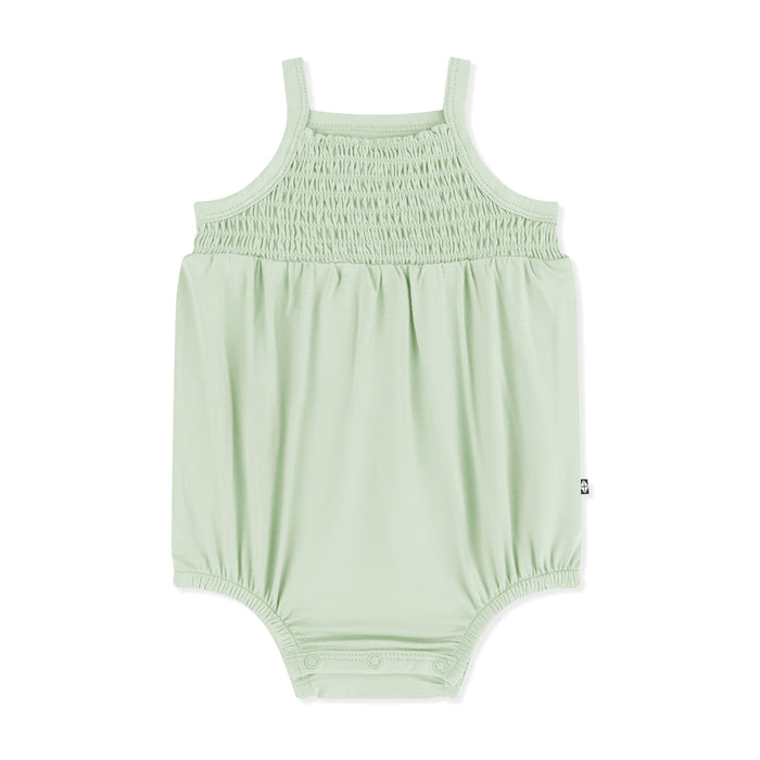 Product photo of the Smocked Bubble Romper in Basil