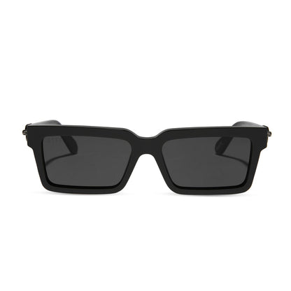 harry potter x diff eyewear featuring professor snape 2.0 square prescription sunglasses with a shadowy black frame front view