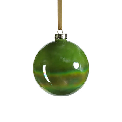 SOLID LUSTER WATER-COLOR BALL ORNAMENT-GREEN 4.75
