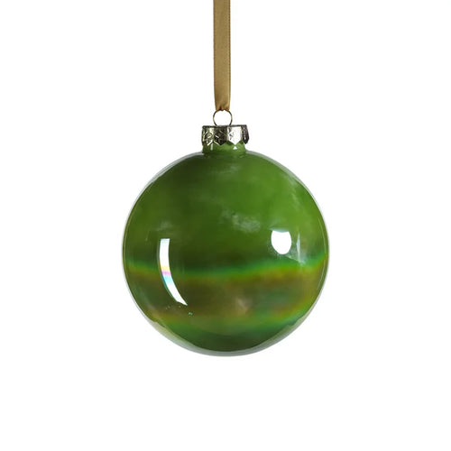 SOLID LUSTER WATER-COLOR BALL ORNAMENT-GREEN 4.75