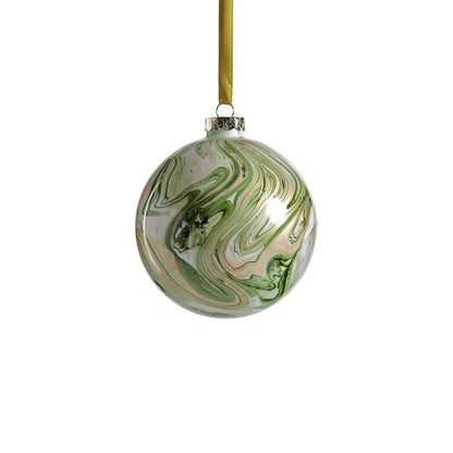 SOLID LUSTER WATER-COLOR GLASS BALL ORNAMENT