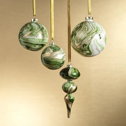 SOLID LUSTER WATER-COLOR GLASS BALL ORNAMENT