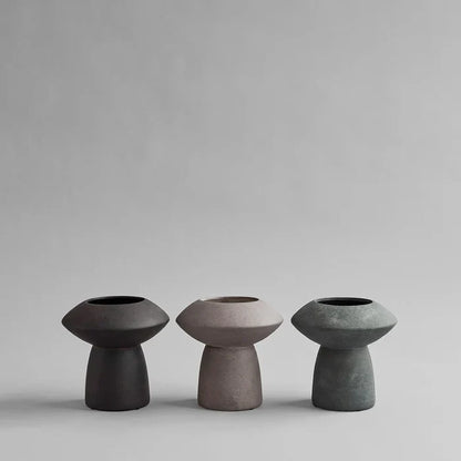 SPHERE VASE FAT - COFFEE