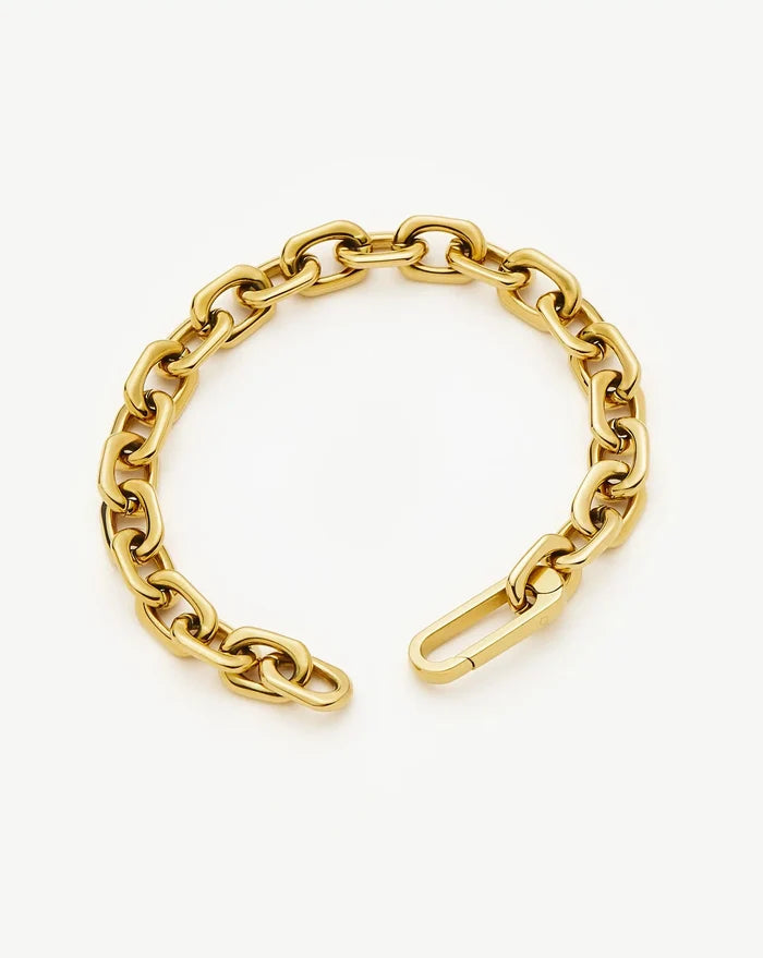 Square Paperclip Chain Bracelet | 18k Gold Plated Bracelets Missoma