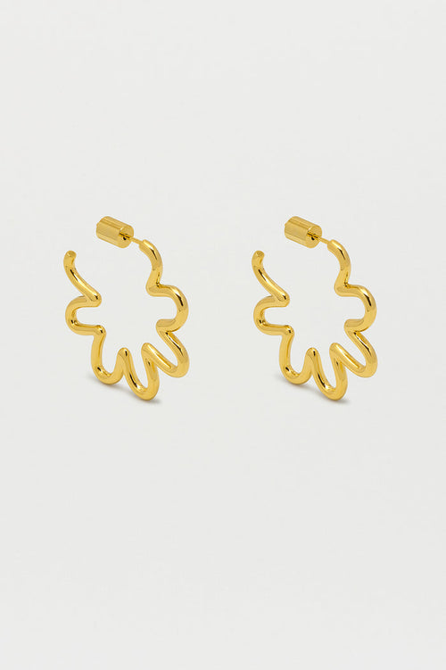 Squiggle Flower Hoops