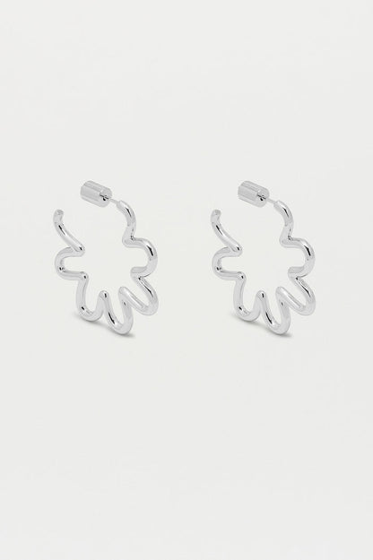 Squiggle Flower Hoops