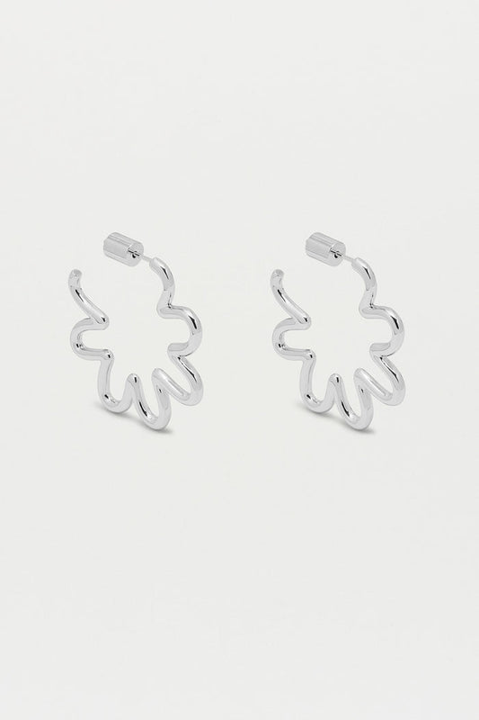 Squiggle Flower Hoops