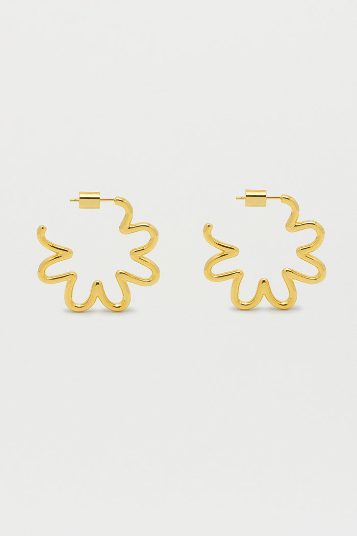 Squiggle Flower Hoops