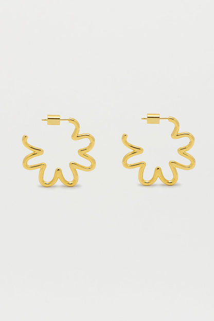Squiggle Flower Hoops