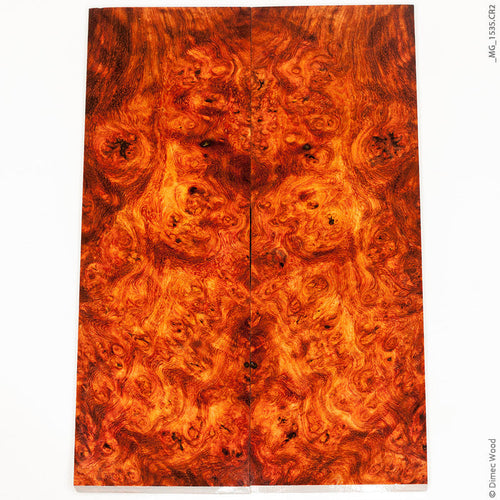 Stabilized red amboyna burl wood panels