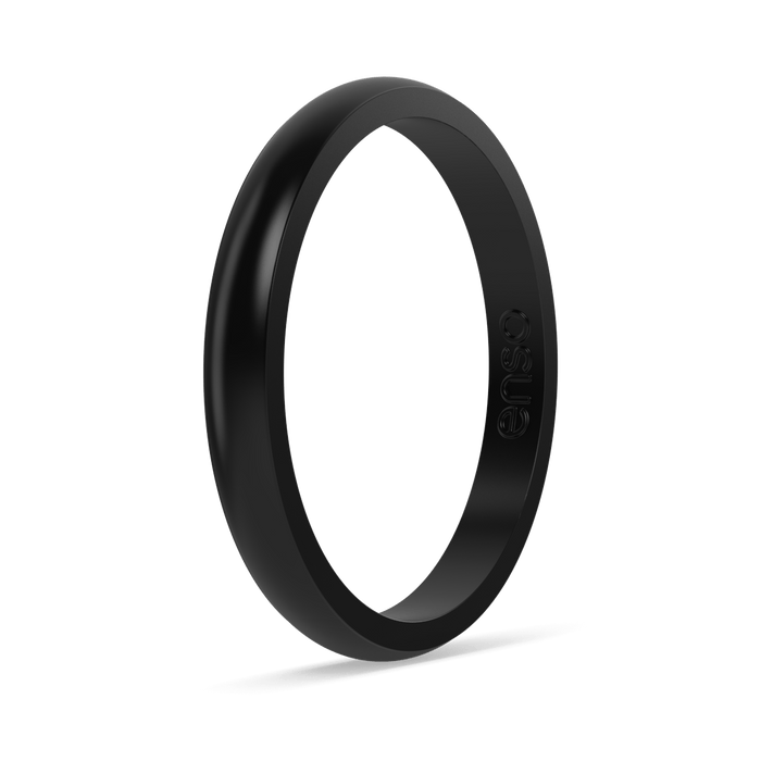 Stackable Silicone Ring - Obsidian