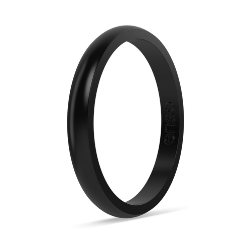 Stackable Silicone Ring - Obsidian
