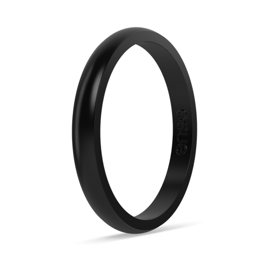 Stackable Silicone Ring - Obsidian